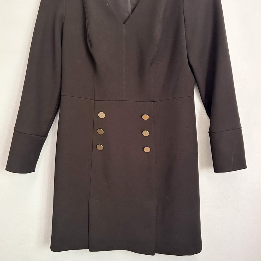 Shoshanna  Long Sleeve Button Dress Black Size 8 - Picture 3 of 8